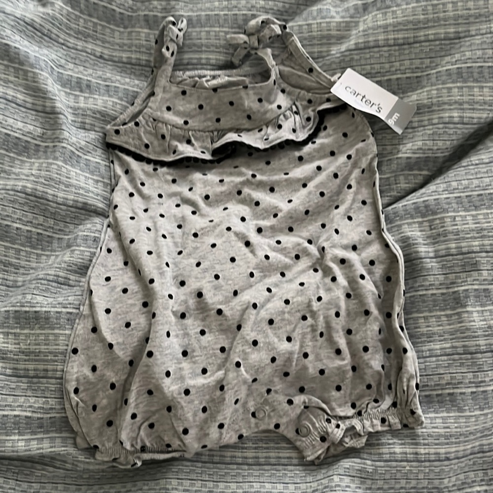 Polka dot pattern romper